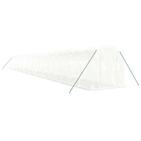 fehér acélvázas melegház 44 m² 22x2x2 m