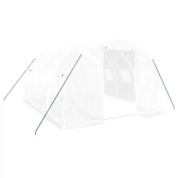 fehér üvegház acélvázzal 12 m² 4x3x2 m