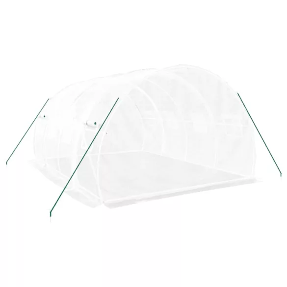 fehér üvegház acélvázzal 12 m² 4x3x2 m