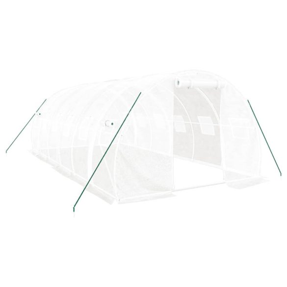 fehér acélvázas melegház 18 m² 6 x 3 x 2 m