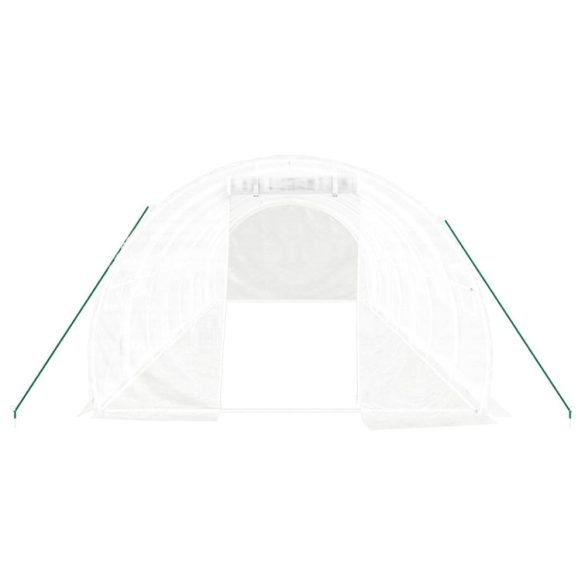 fehér acélvázas melegház 24 m² 8x3x2 m