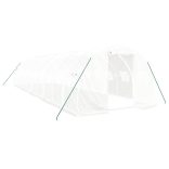 fehér acélvázas melegház 30 m² 10x3x2 m