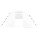 fehér acélvázas melegház 30 m² 10x3x2 m