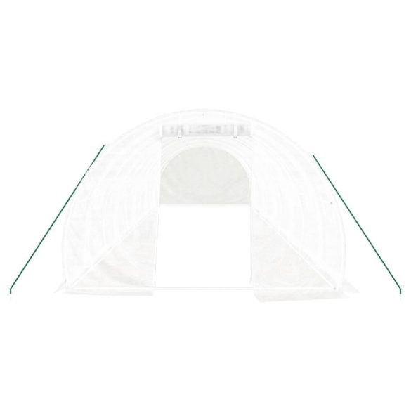 fehér acélvázas melegház 30 m² 10x3x2 m