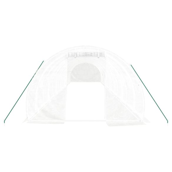 fehér acélvázas melegház 42 m² 14 x 3 x 2 m