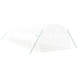 fehér acélvázas melegház 42 m² 14 x 3 x 2 m