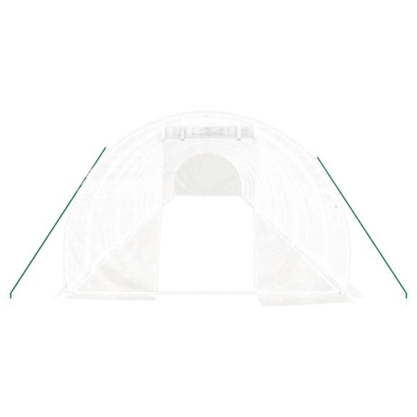 fehér acélvázas melegház 48 m² 16 x 3 x 2 m