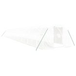 fehér acélvázas melegház 60 m² 20x3x2 m