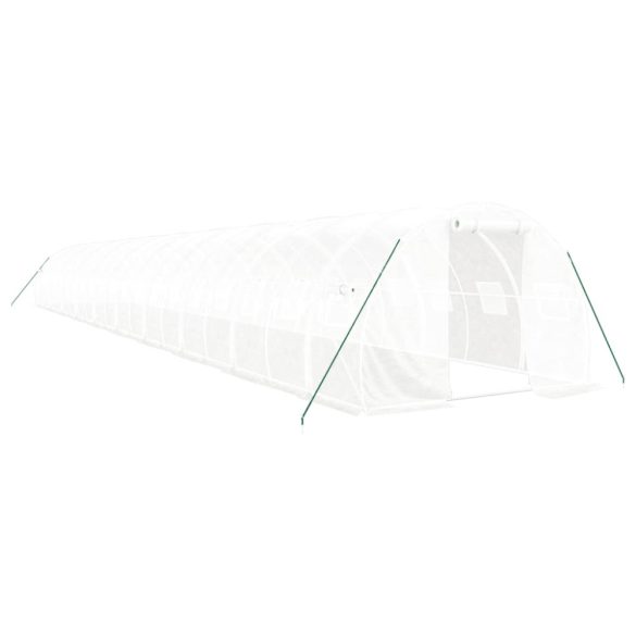 fehér acélvázas melegház 60 m² 20x3x2 m