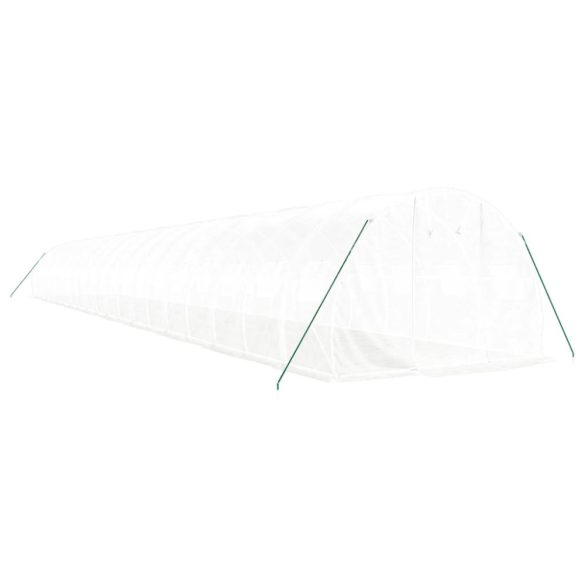 fehér acélvázas melegház 60 m² 20x3x2 m