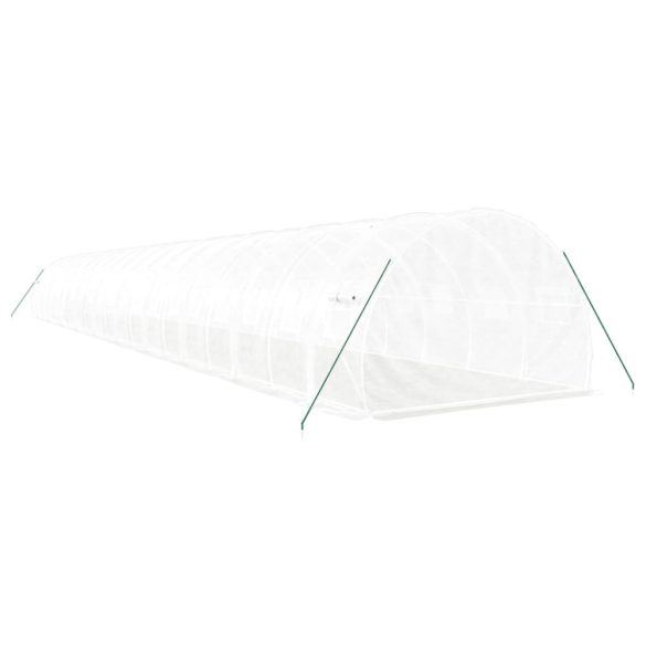 fehér acélvázas melegház 60 m² 20x3x2 m