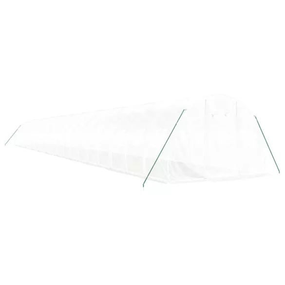 fehér acélvázas melegház 66 m² 22x3x2 m