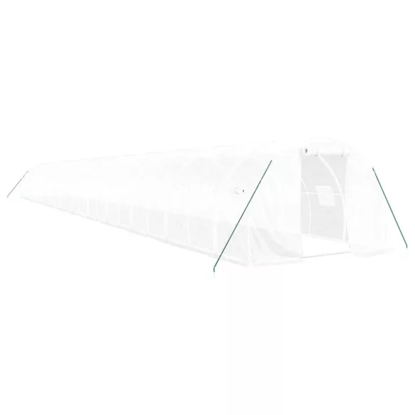 fehér acélvázas melegház 72 m² 24 x 3 x 2 m