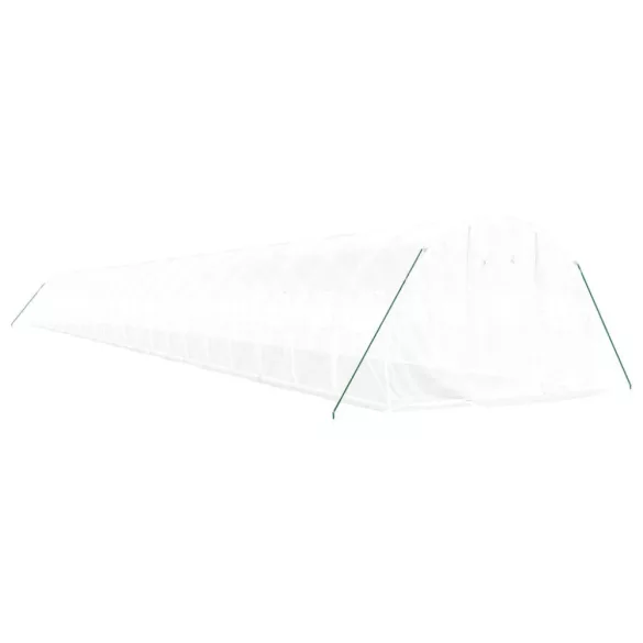 fehér acélvázas melegház 72 m² 24 x 3 x 2 m