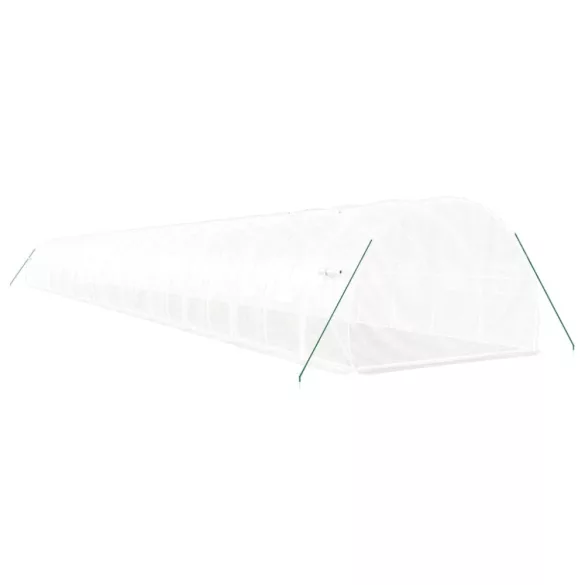 fehér acélvázas melegház 72 m² 24 x 3 x 2 m