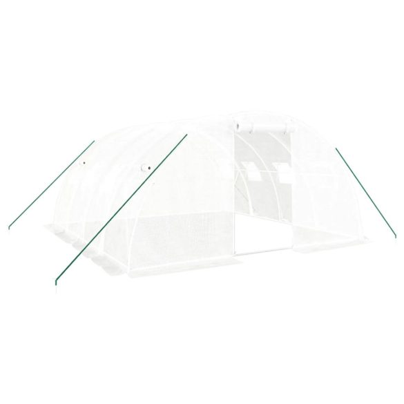 üvegház acélvázzal, fehér, 16 m², 4 x 4 x 2 m
