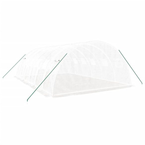 fehér acélvázas melegház 24 m² 6x4x2 m