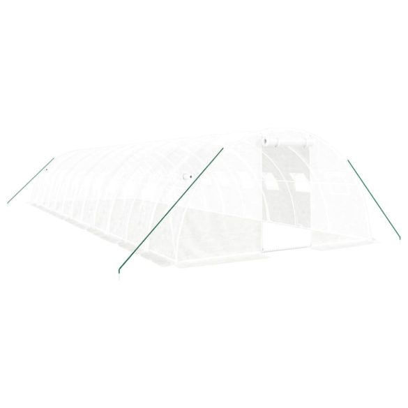 fehér acélvázas melegház 48 m² 12 x 4 x 2 m