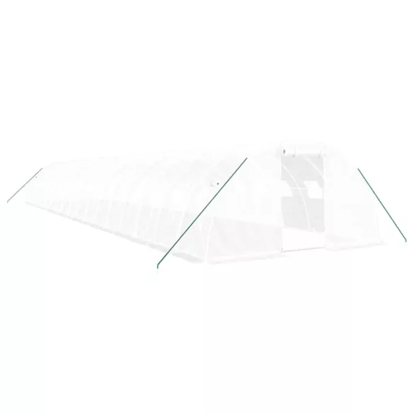 fehér acélvázas melegház 72 m² 18 x 4 x 2 m