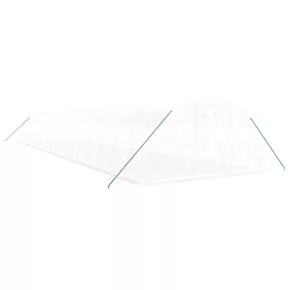 fehér acélvázas melegház 72 m² 18 x 4 x 2 m