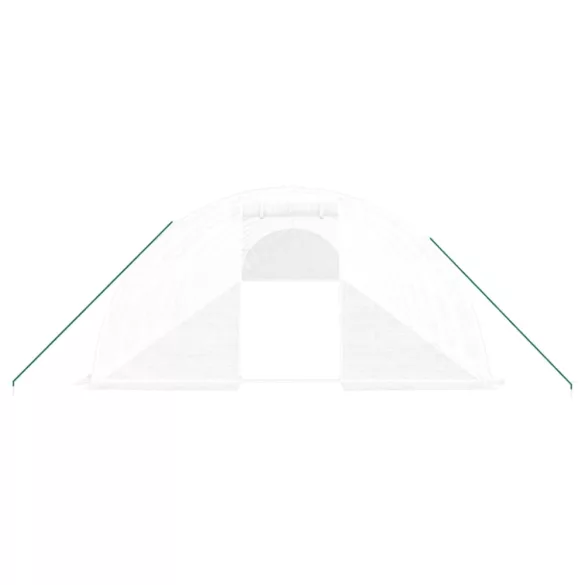 fehér acélvázas melegház 72 m² 18 x 4 x 2 m