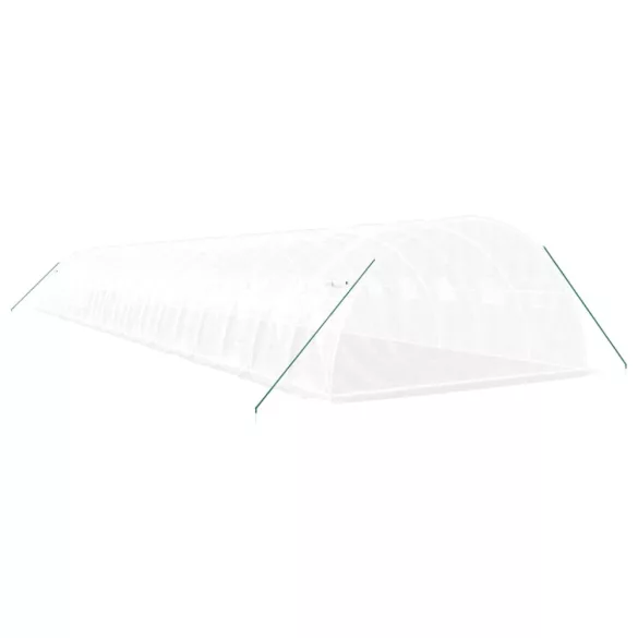 fehér acélvázas melegház 72 m² 18 x 4 x 2 m