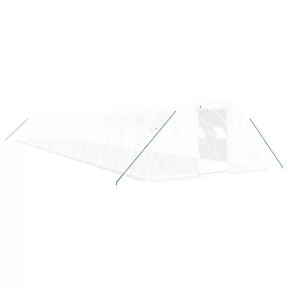 fehér acélvázas melegház 80 m² 20x4x2 m