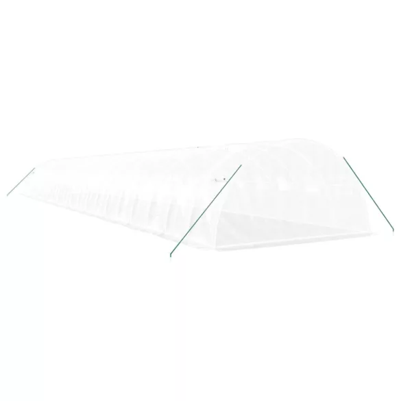 fehér acélvázas melegház 80 m² 20x4x2 m