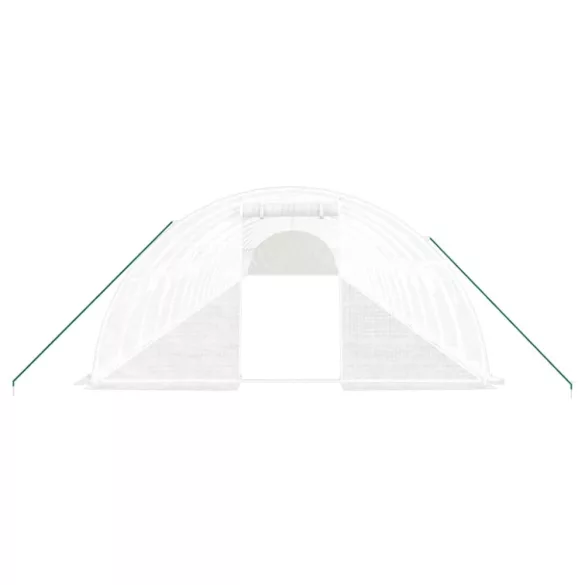 fehér acélvázas melegház 88 m² 22x4x2 m