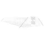 fehér acélvázas melegház 96 m² 24 x 4 x 2 m