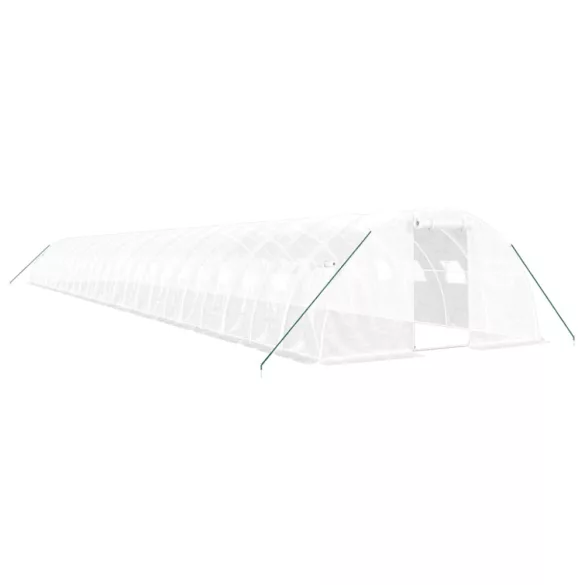 fehér acélvázas melegház 96 m² 24 x 4 x 2 m