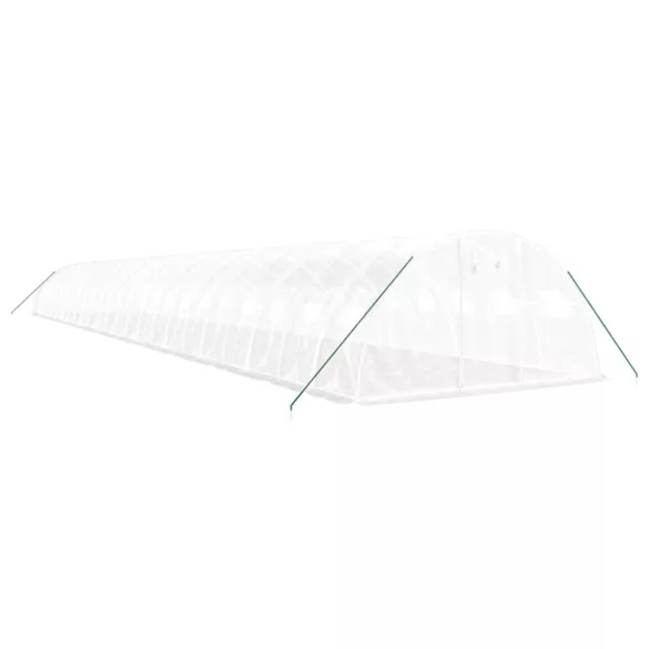 fehér acélvázas melegház 96 m² 24 x 4 x 2 m