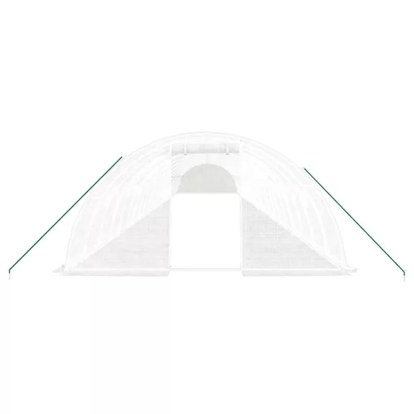 fehér acélvázas melegház 96 m² 24 x 4 x 2 m