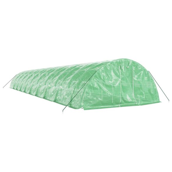 zöld acélvázas melegház 100 m² 20 x 5 x 2,3 m