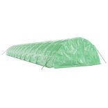 zöld acélvázas melegház 110 m² 22 x 5 x 2,3 m