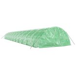 zöld acélvázas melegház 120 m² 24 x 5 x 2,3 m