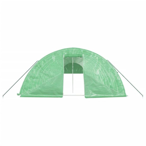zöld acélvázas melegház 120 m² 24 x 5 x 2,3 m