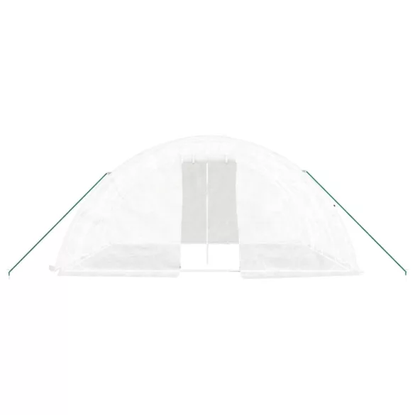 fehér üvegház acélvázzal 20 m² 5x4x2,3 m