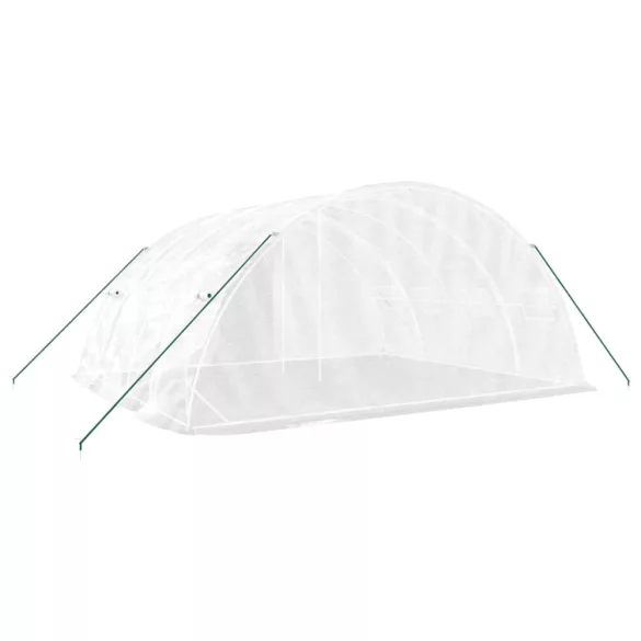 fehér üvegház acélvázzal 20 m² 5x4x2,3 m
