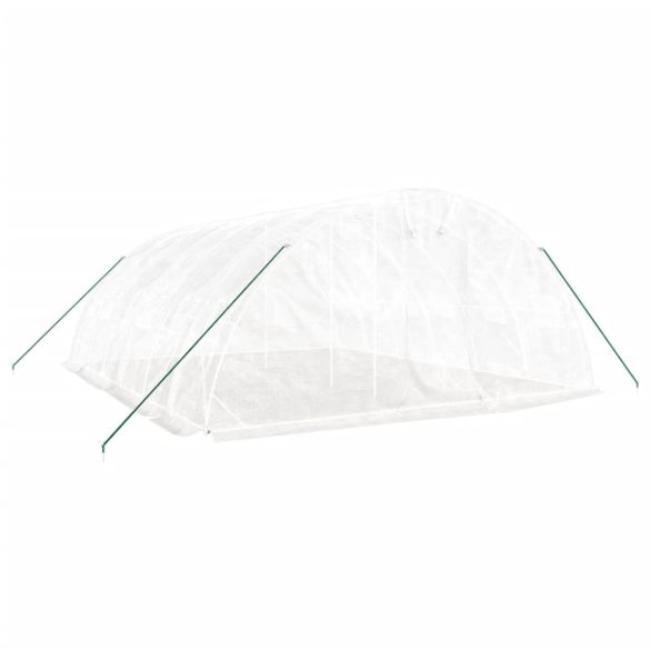 fehér acélvázas melegház 30 m² 6 x 5 x 2,3 m