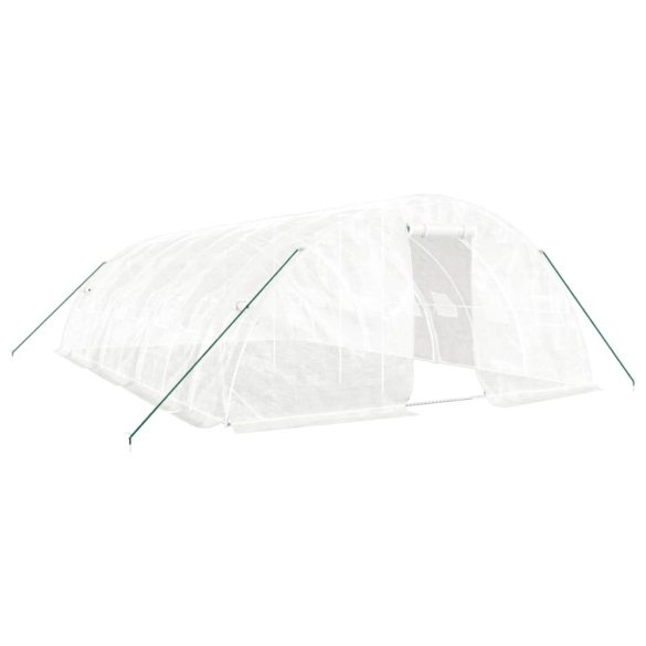 fehér acélvázas melegház 40 m² 8 x 5 x 2,3 m