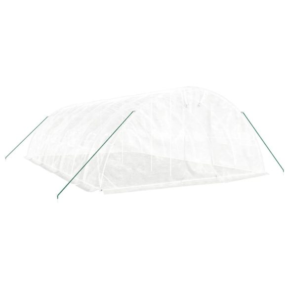 fehér acélvázas melegház 40 m² 8 x 5 x 2,3 m