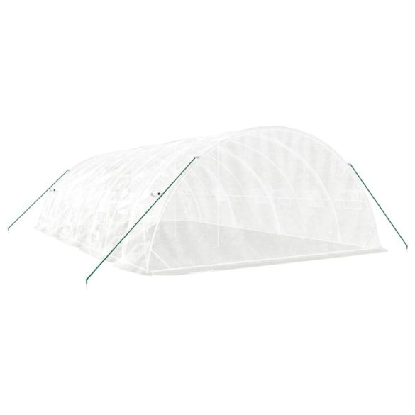 fehér acélvázas melegház 40 m² 8 x 5 x 2,3 m