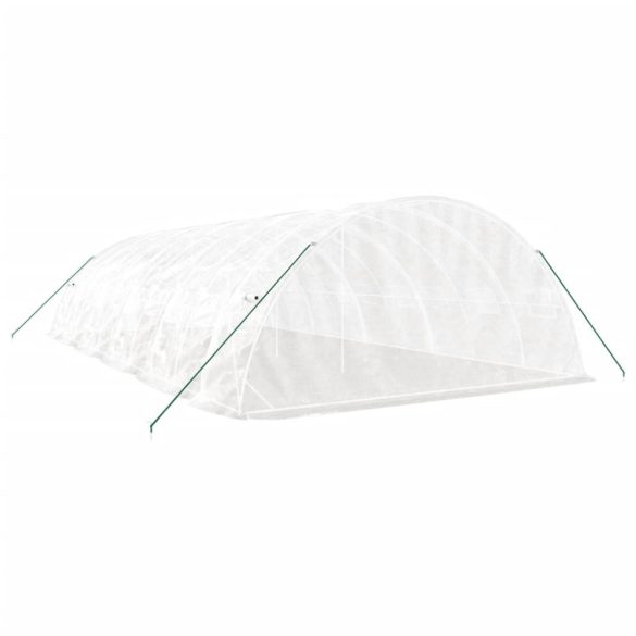 fehér acélvázas melegház 50 m² 10 x 5 x 2,3 m