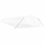 fehér acélvázas melegház 90 m² 18 x 5 x 2,3 m