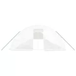 fehér acélvázas melegház 90 m² 18 x 5 x 2,3 m