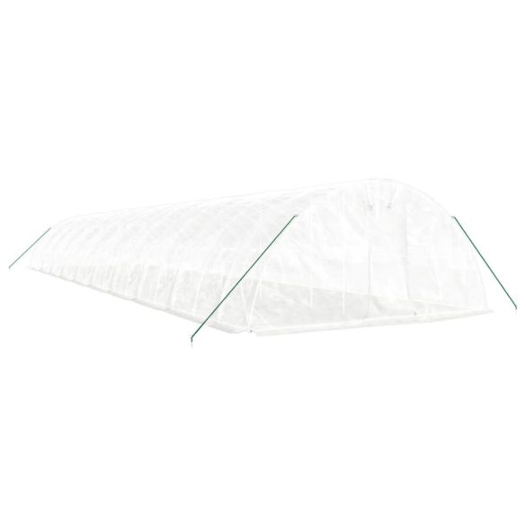 fehér acélvázas melegház 100 m² 20 x 5 x 2,3 m