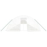 fehér acélvázas melegház 110 m² 22 x 5 x 2,3 m