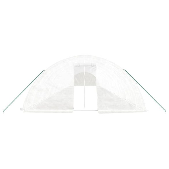 fehér acélvázas melegház 110 m² 22 x 5 x 2,3 m