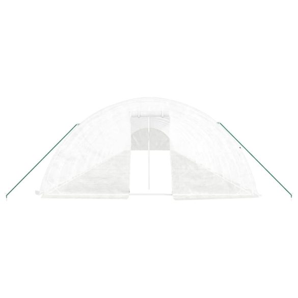 fehér acélvázas melegház 120 m² 24 x 5 x 2,3 m